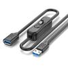 USB Cable Wire with Power On Off Button, Multiple Choice USB3.0 Male to Female 5Gbps Data Transfer Line Extension Cord