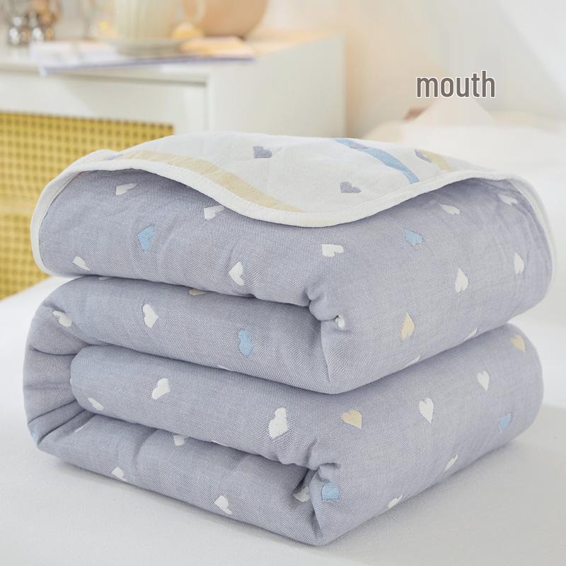 Class A 100% Cotton Six-Layer Gauze Blanket for Children - Lightweight Air Conditioning Quilt, Available In Single/Double Sizes for Summer