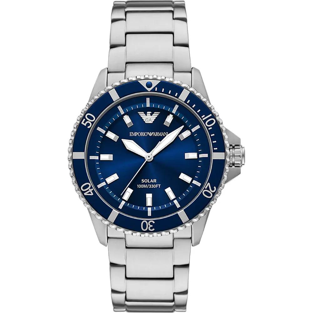 

Emporio Armani World Explorer Темно-синий Нержавеющая сталь Серебристый Мужские Солнечные Кварцевые Часы AR11697 темно-синий
