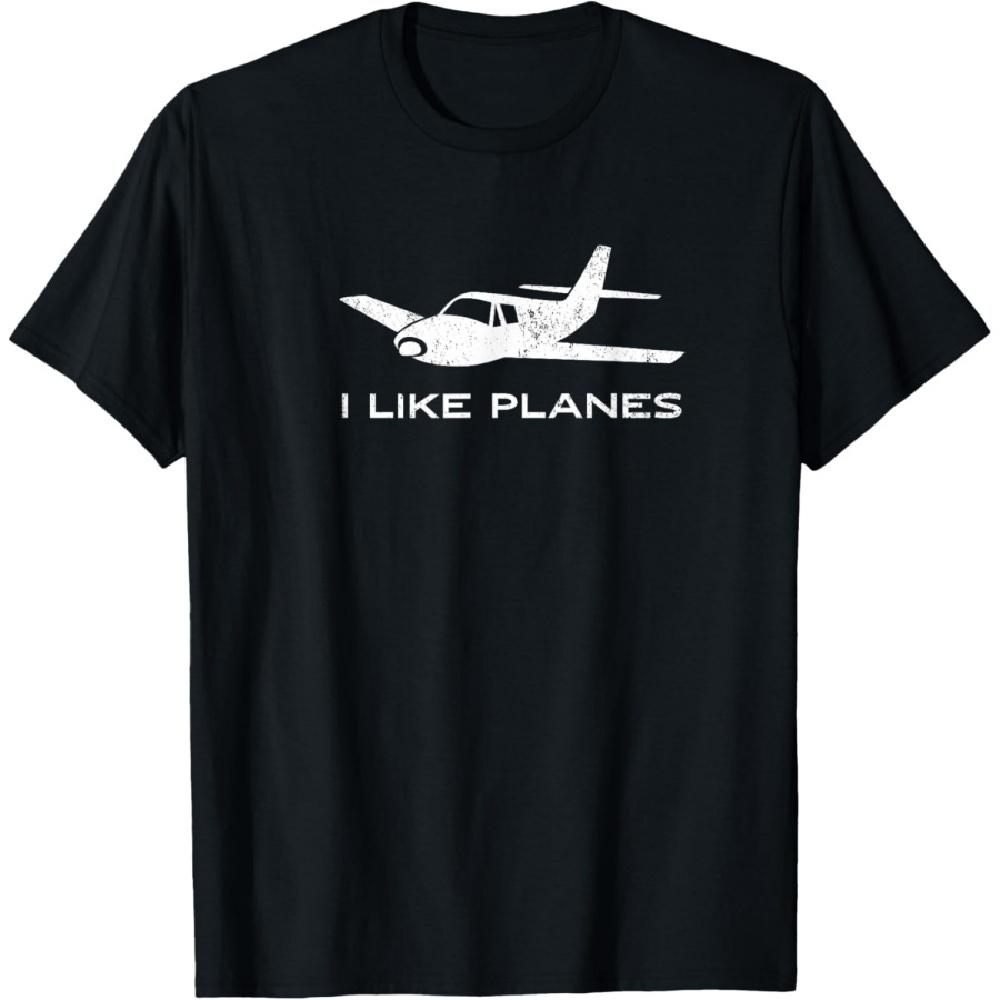 

Aviation I Like Planes Vintage T-Shirt Gift Men Women Kids T-Shirt XXXXXL чёрный