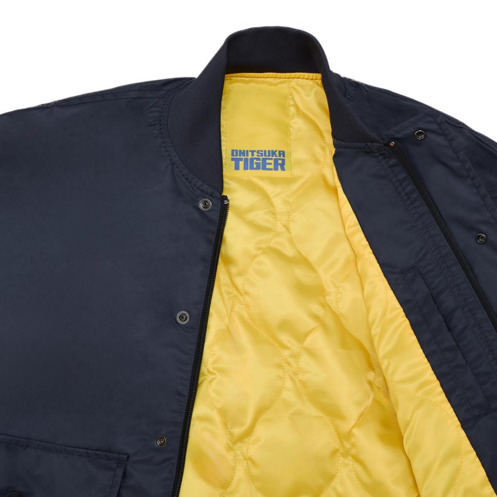 Onitsuka Tiger SS26 DENIVITA Collection BOMBER JACKET Pilot Jacket Men's Navy Blue 2181B124-400