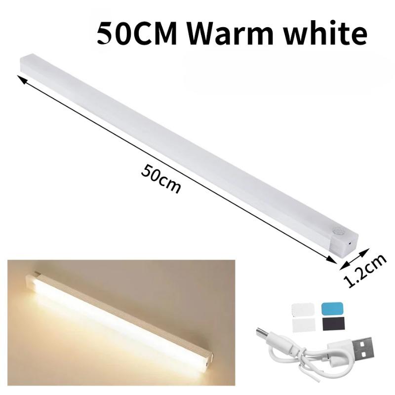 Motion Sensor Light Wireless Rechargeable LED Night Light Closet Cabinet Wardrobe Lamp Kitchen Staircase Backlight 20/50cm
