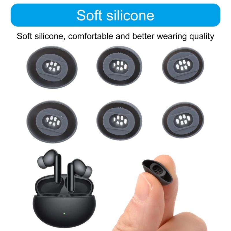 6Pcs Silicone Ear Tips for 6i True Wireless Earbuds Eartips Tips Headphones Earplugs
