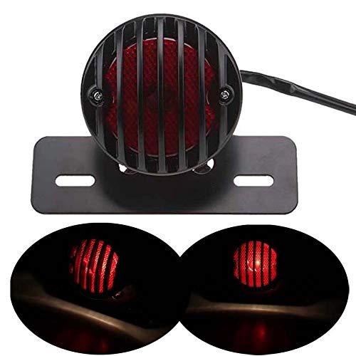 ONGMEIL Motorcycle Tail Lamp Round with Number Stay Magna Shadow
