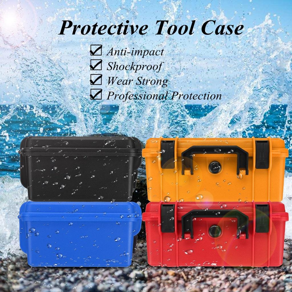 ABS Plastic Storage Toolbox Equipment Tool Case Suitcase with Foam Inside Black/red/yellow/blue Safety Instrument Tool Box