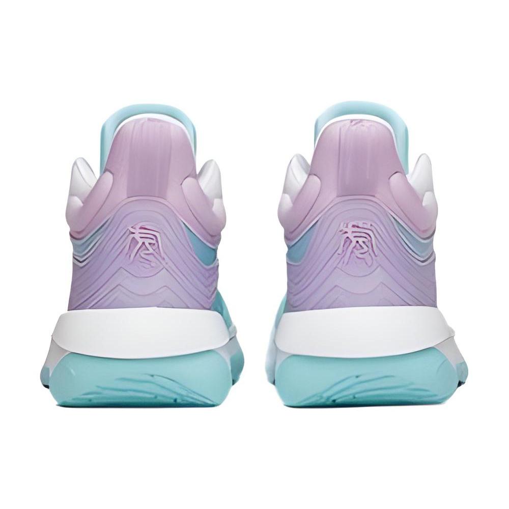 Anta Tiger Roar Fabric Cushioning Slip Resistant Abrasion Resistant Coverage Mid Top Basketball Shoes Men's Blue Purple 112211601Q-6