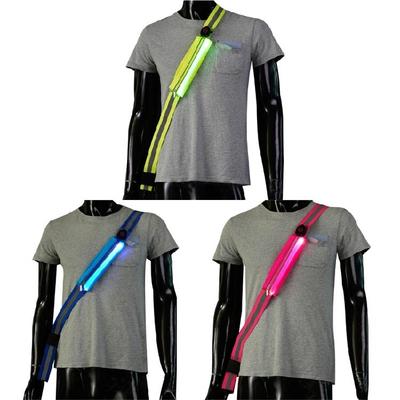 LED Night Running Gear Reflective Sash with Safety Light Adjustable Running Gear