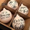 1 Pc/8 Pcs Prank Christmas Ball Funny Bauble Christmas Hanging Ball Rude Humor Hanging Ornaments for Christmas Tree Decor