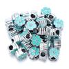 5pcs/lot Alloy Big Hole Beads Colorful Five Petal Flower Loose Bead For DIY Exquisite Bracelet Necklace Jewelry Making Wholesale