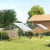 Chicken Coop, Free-range Enclosure for Chickens, with UV-resistant Tarpaulin, Steel Mesh, Automatic Feeder, for 24-30 Chickens