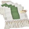 Hand-Knotted American Retro Crochet Table Runner, Long Openwork Tablecloth