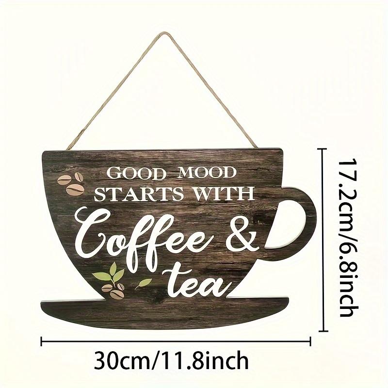 1pc Rural Coffee Tea Wooden Signboard Farmhouse Kitchen Decoration Retro Festival Wall Decoration Bar Decoration