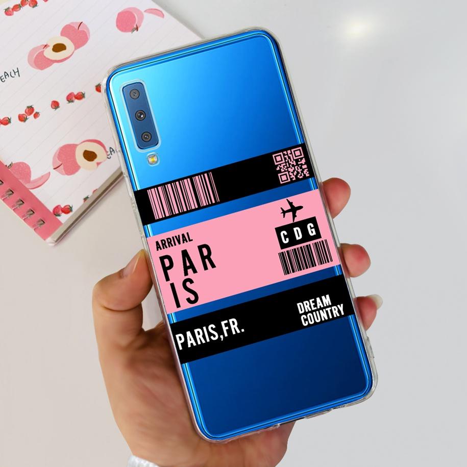 For Cover Samsung Galaxy A7 2018 Case New Fashion Flower Bumper Soft Silicone Phone Case For Samsung A7 2018 A750 SM-A750F Coque