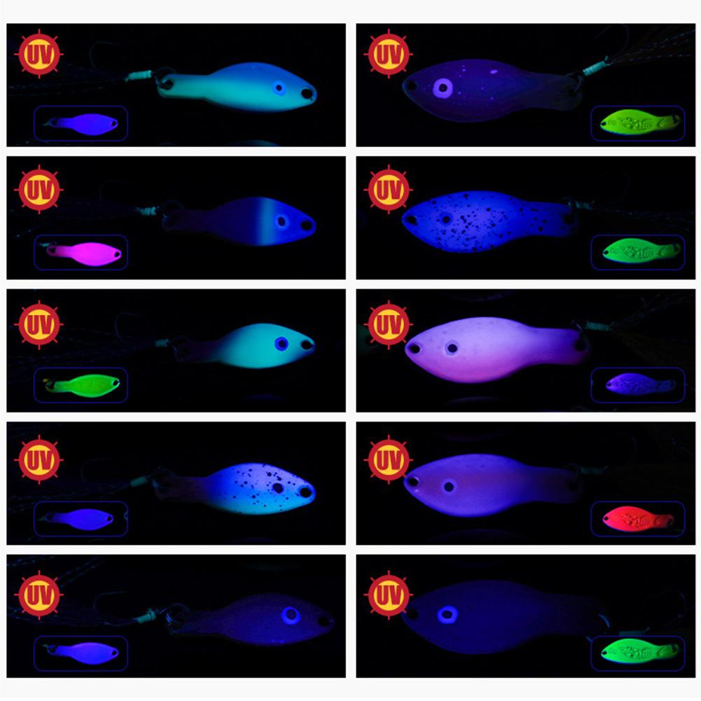 Metal Blade Fishing Lures 360 Degree Rotating Spinner Spoon Hard Bait Reflective Feather Tail for Saltwater Freshwater