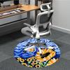 1pc Sunflower Night Sky Print Chair Carpet for Office, Round Polyester Mat, Indoor Decor for Office, Easycare Fabric, Washable Non-slip Area Carpet