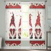 Valentinstag Rosen Wichtel Tüll Vorhänge für Wohnzimmer Heimdeko Fenstervorhang Küche Transparenter Voile Vorhang