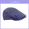 Fashion Beret Cap For Women With Grid Design And Wide Brim For Casual Outings
