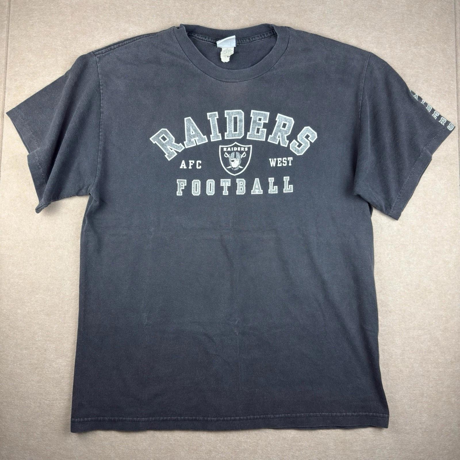 

Vintage NFL Raiders T-Shirt L Black Single Stitch USA Sports Tee 4XL