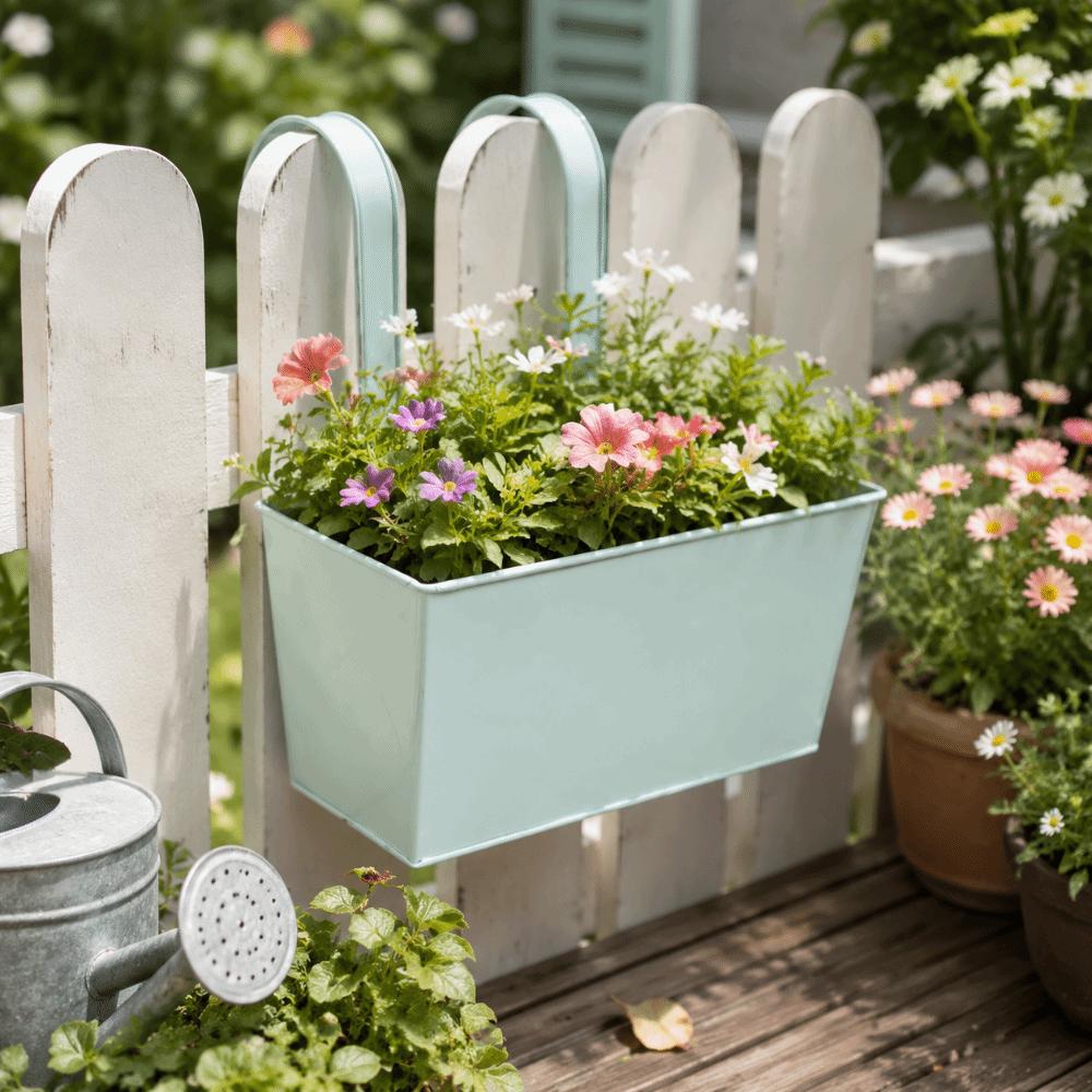Window Box Hanging Flower Pots Metal Iron Storage Box Ornament Window Box Railings