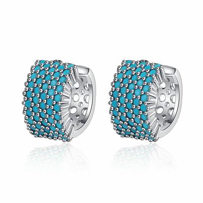 Fashion Ear Buckle Style Gold-Plated Colored Zircon Earrings Earrings Women