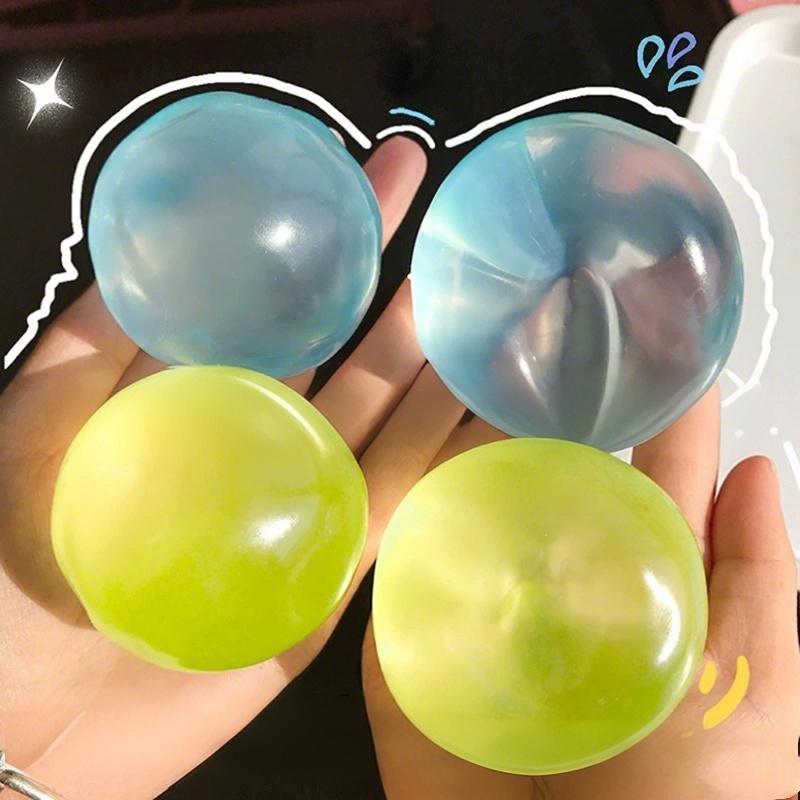 Elastic Transparent Mochi Squeeze Toy Filled With Coconut Oil, Great Sensory Fidget Toy To Ease Pressure And Anxiety For Adults