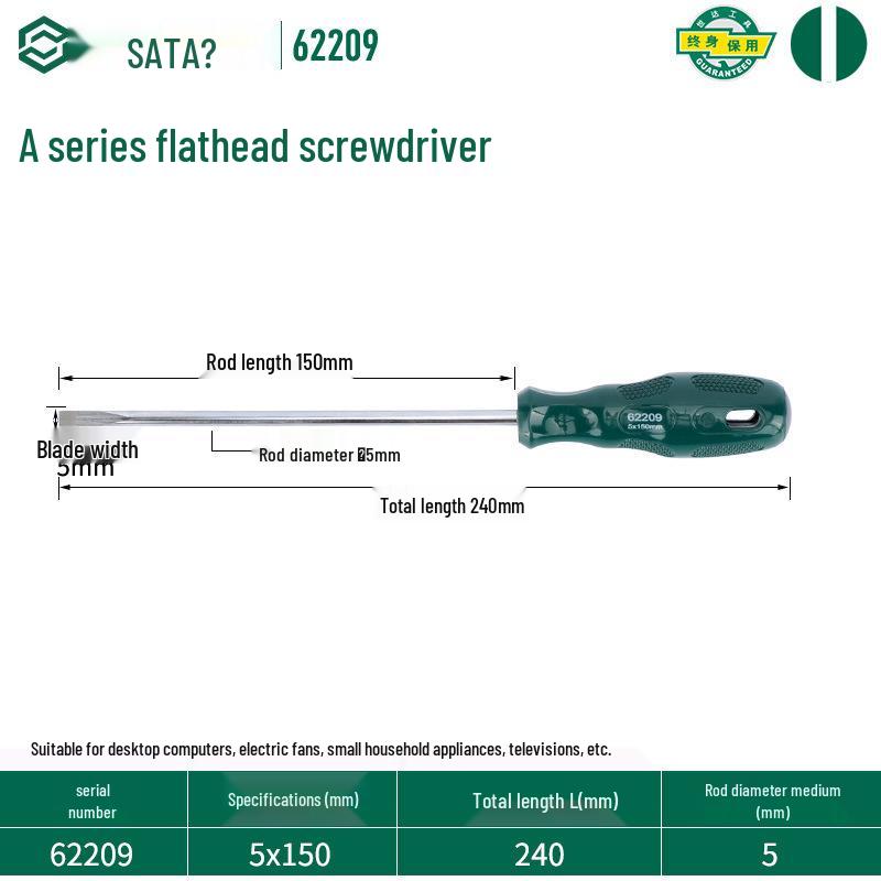 Sata Stubby Screwdriver Set: Phillips, Slotted, Flathead, Torx