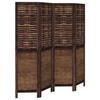 VidaXL Cloison de Séparation 4 Panneaux, Séparateur de Pièce, Écran d'Intimité, Paravent de Salon Chambre, Marron Foncé Bois 358705