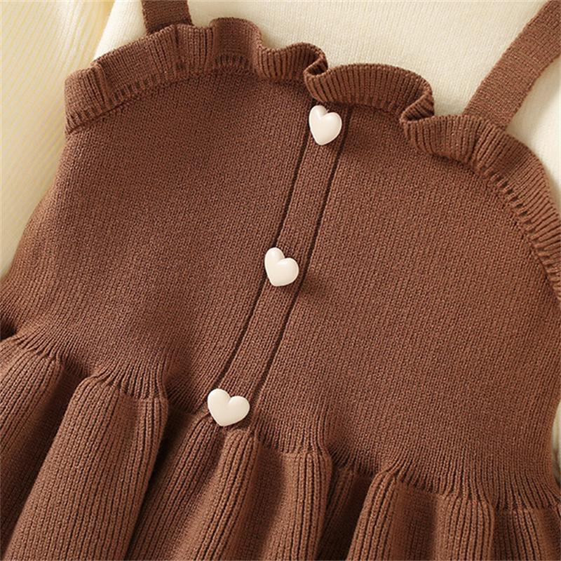 2 PZ Set Abbigliamento Bambina Autunno Inverno Vestiti Bambini Tute Nuovo Completo Neonato Completi Dolci di Compleanno per Bambine