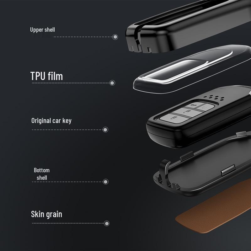 Honda Key Cover: Metal & Leather Case for 10th Gen Accord, CRV, Avancier, Odyssey, Civic