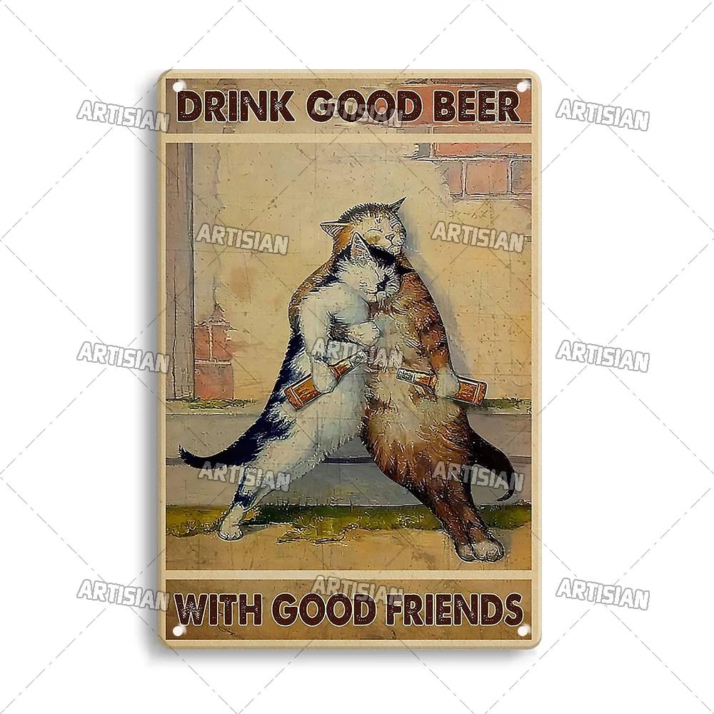 

Artisian Animal Black Cat Retro Metal Poster Funny Pet Vintage Decorative Tin Plaque Garage Bar Pub Club Man Cave Wall Decor 20X30CM