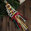 1/3Pcs Christmas Pendant with Golden Bells Colorful Rope Hand-Woven Christmas Tree Shape Seasonal Pendant Holiday Decoration