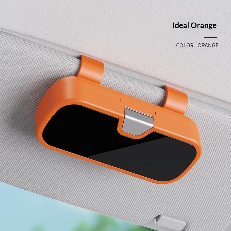 Comutator cu Presiune Cutie Ochelari Mașină Suport Ochelari Parasolar Interior Material Moale Rezistent la Zgârieturi Rezistent la Șocuri Cutie Depozitare Ochelari