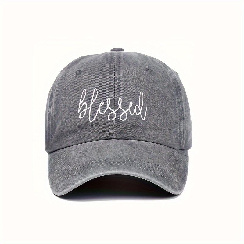 Embroidered BLESSED Washed Hat Vintage Washed Unisex Trucker Cap  Embroidered BLESSED Baseball Hat en One Size