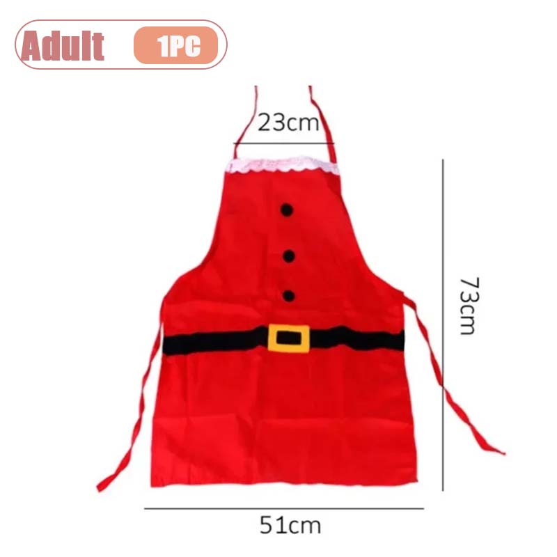 1-10PCS Christmas Festive Apron Holiday Kitchen Costume for Family Party Cooking Wea Home Celebration Accessories