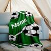 1PC Custom Name Soccer Ball outdooor Flannel blankets Throw Blanket All-Season Throw Gift Bedspread for Couch, Bed, Camping Holiday Birthda