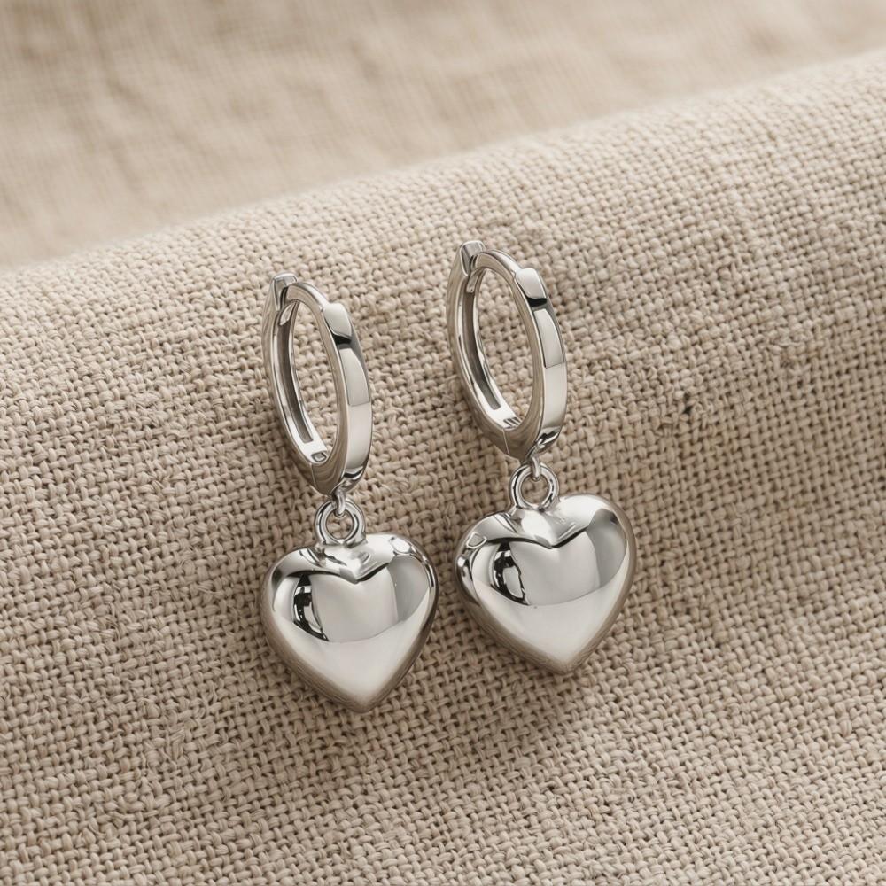 Zinc Zinc Alloy Dangle Drop Earrings Minimalist Hoop Earrings Temperament Heart-Shaped Earrings  Daily Wear