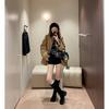 Frosted Cowhide But Knee Boots for Women's New Adjustable British Style Oversized Leg Circumference High Tube Legs Fine Boots for Women