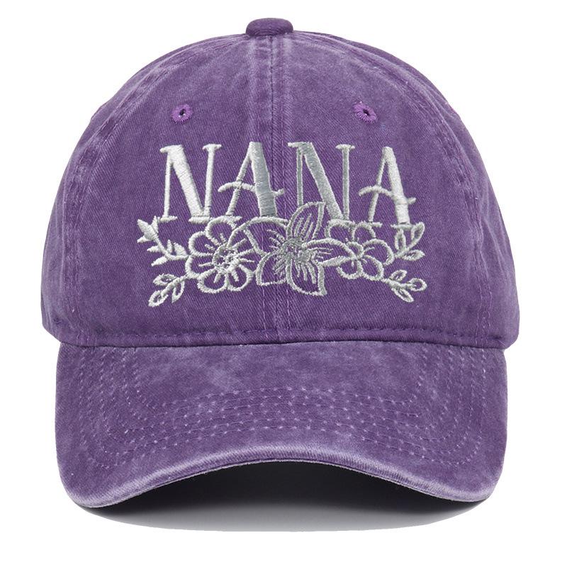 Nana Embroidered Washed Baseball Cap: Versatile, Stylish, Adjustable Sun Protection Dad Hat