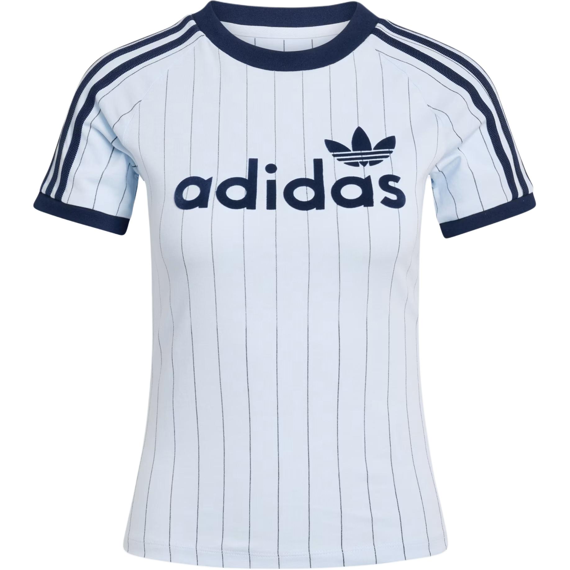 

Adidas Originals Striped Letter Short Sleeve T-Shirt Women Tops KQ9063 S