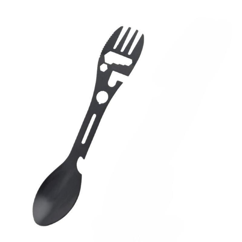 Reusable Camping Spoon Fork Bottle Opener Multi Function Tableware Spoon Outdoor Backpacking Hiking Picnics Utensils