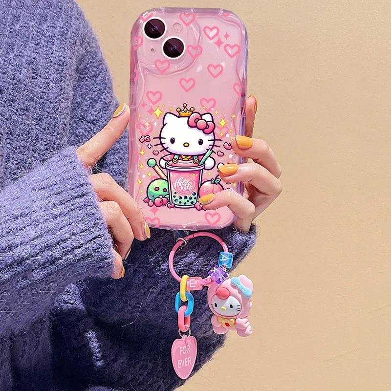 Cute Hello Kitty Kuromi Pendant Case For Samsung A57 5G S26 Ultra Plus A56 A55 A37 A16 A06 A54 A53 A34 A14 A32 A13 A26 5G Cover