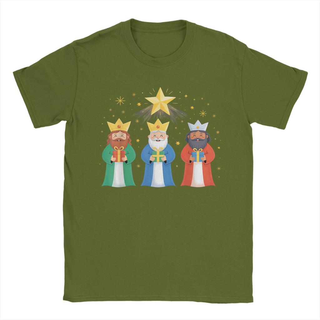 Vintage Three Kings Day Epiphany Celebration 2026 T-Shirts Men Cotton T Shirts Tres Reyes Magos Short Sleeve Tee Present merch