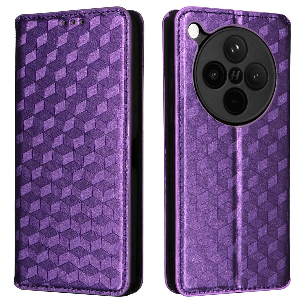 For Oppo Find X8s+ 5G Case Wallet Rhombus Imprinted Leather Phone Cover