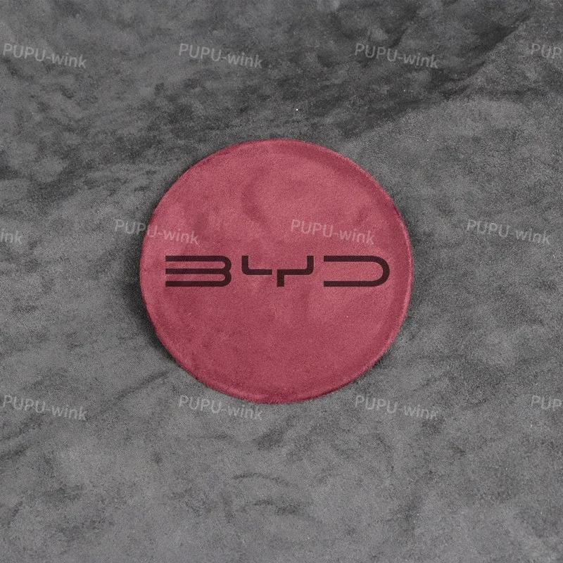 BYD Atto3 Yuan PLus Seal Dolphin Seagull Car Steering Wheel Center Sticker Stainless Steel Suede Cover ATTO 3 EV Accessories