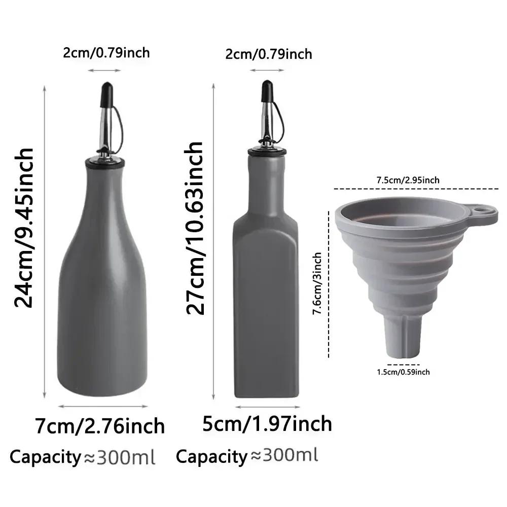 Oil Stickers Sauce Dispenser Bottle Oil Large Bottle and Vinegar Kitchen Funnel Dispenser Capacity Olive for Label Ceramic with