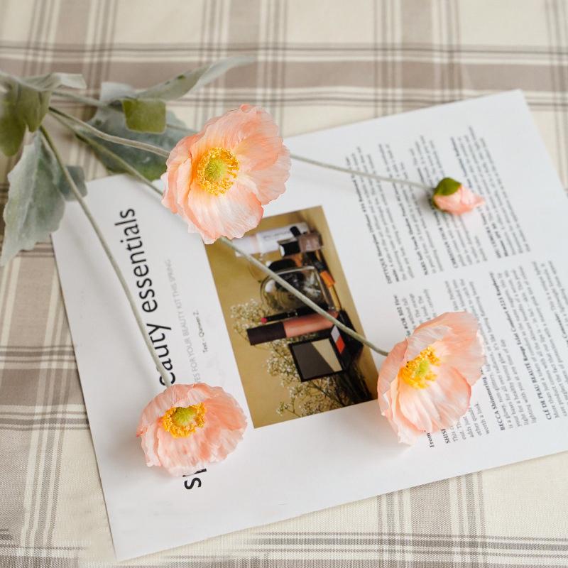 

Искусственный имитационный букет маков, подходящий для украшения домашней вазы, рождественского венка, свадебного букета, аксессуаров для вечеринок