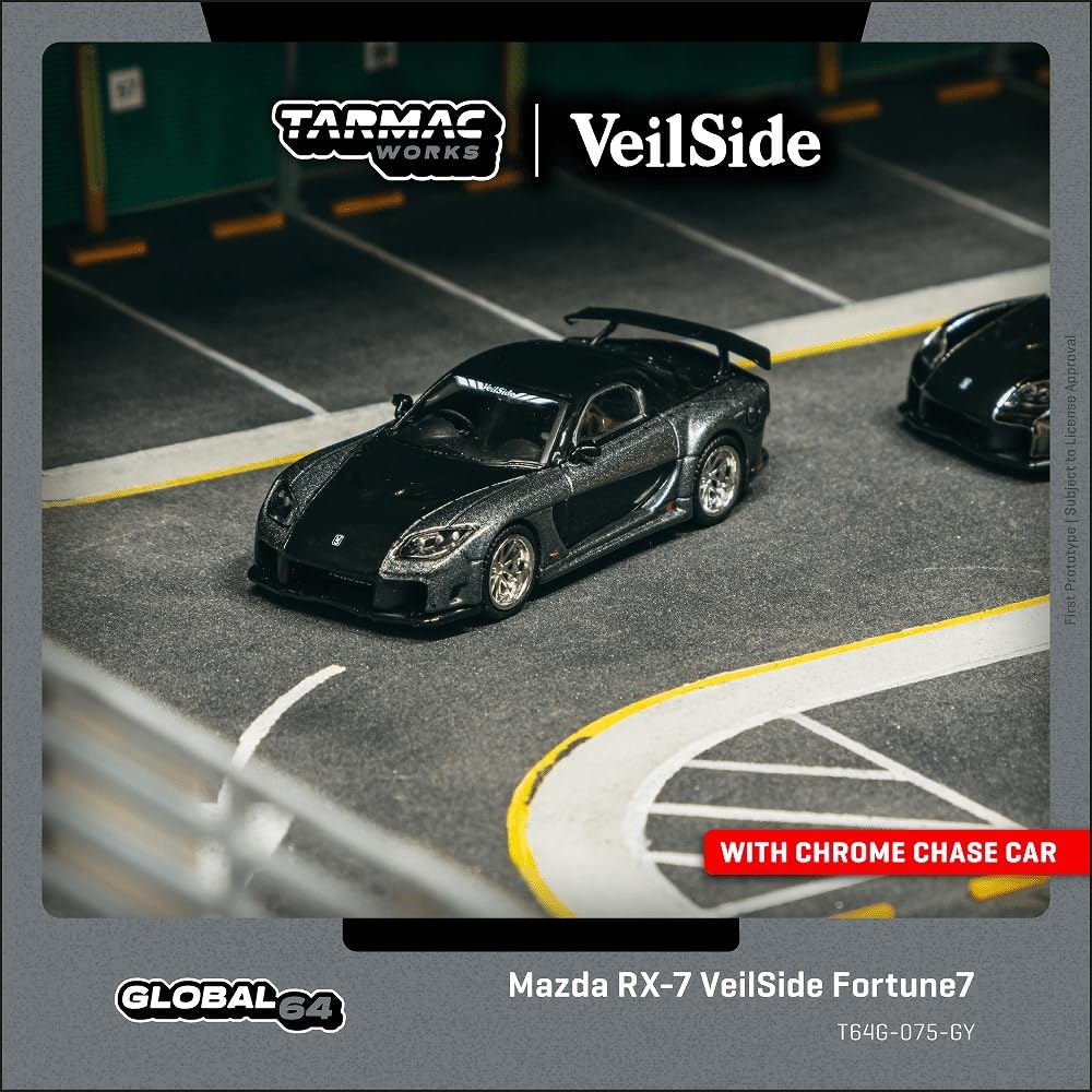 Speedmaster Japan TARMACWORKS Mazda VeilSide Fortune7 Grey Finished Model 1/64 RX-7 metallic/Black T64G-075-GY