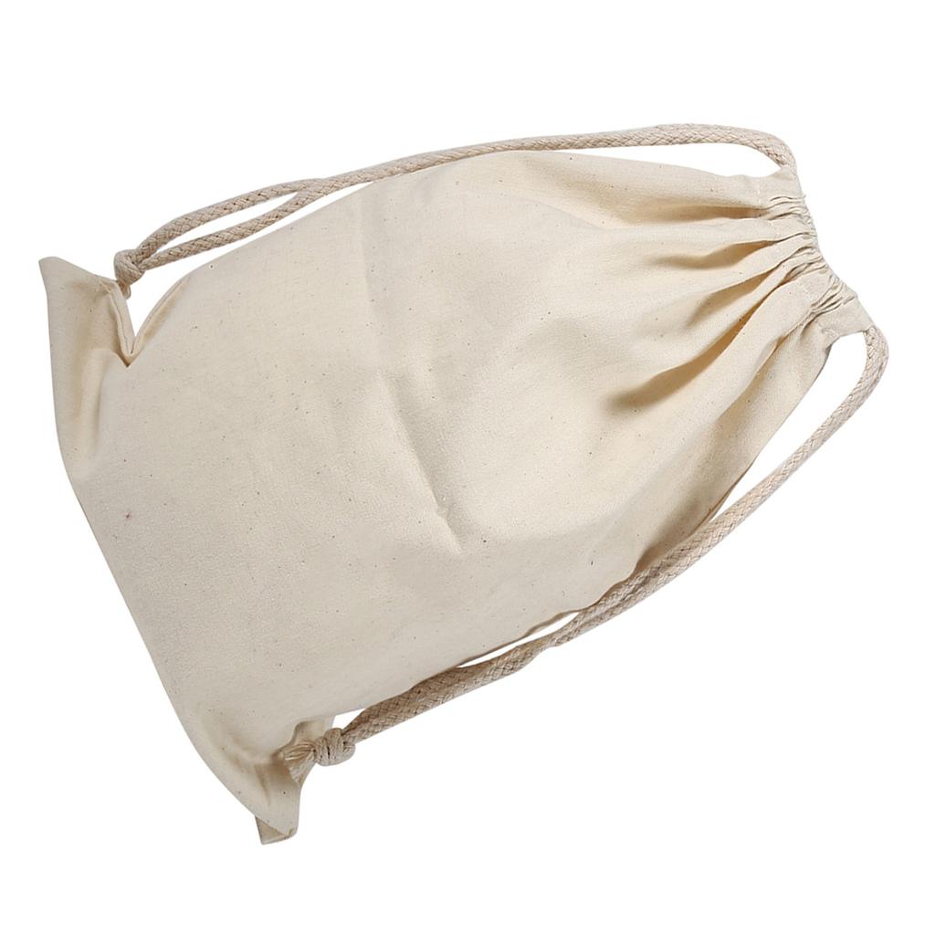 Household Plain Cotton Drawstring Storage Laundry Sack Stuff Bag for Travel Home Use 15 * 20CM