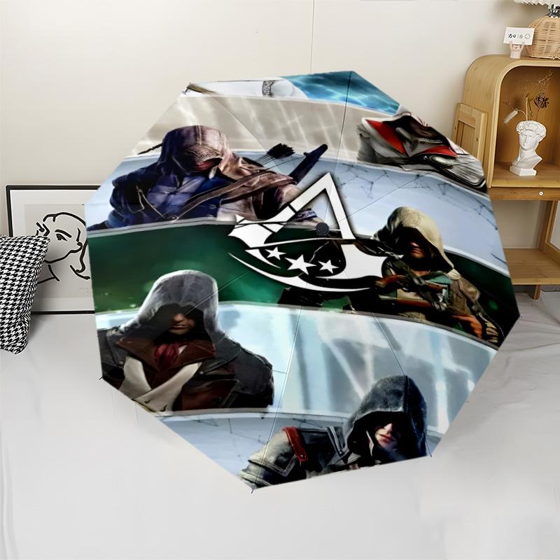 1pc Assassin's Creed Umbrella, Sun Protection, And UV Shielding. It Has Eight Sturdy Ribs for Outdoor Use And Perfect As a Holiday Gift