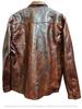 Handmade Stylish Casual Biker Motorcycle Real Lambskin Brown Men's Leather Shirt